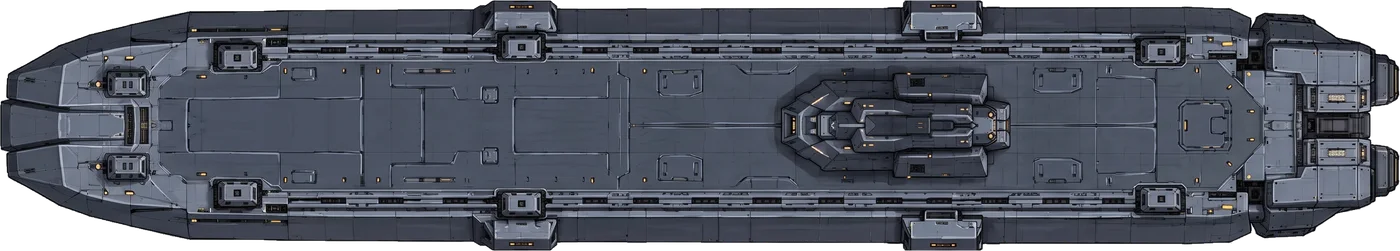 TCS Resolute: top view, nose to the left