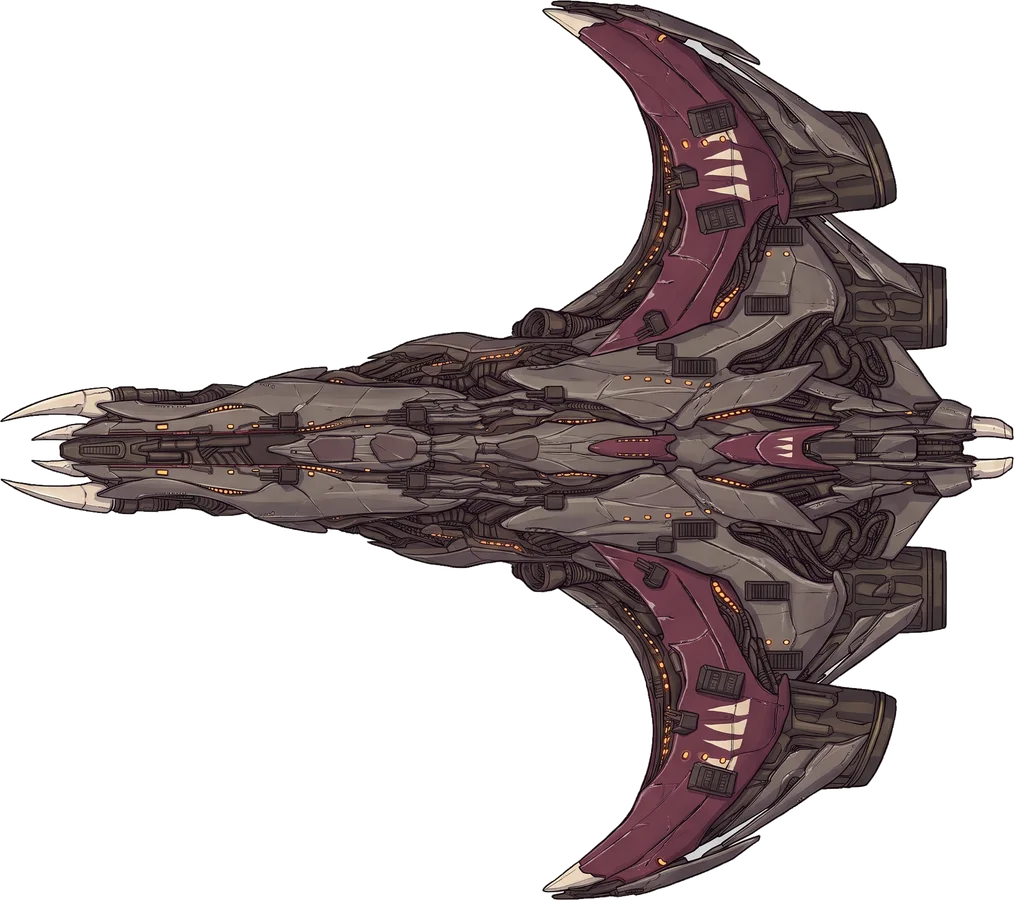 Raider Battleship: top view, nose to the left