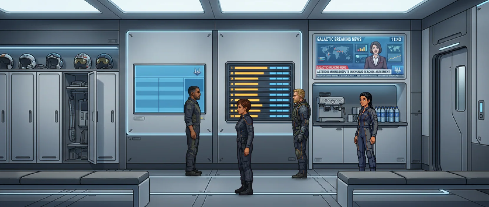 Ready Room aboard TCS Resolute, as the game draws it